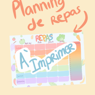 Planning de repas à imprimer