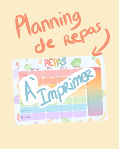 Planning de repas à imprimer
