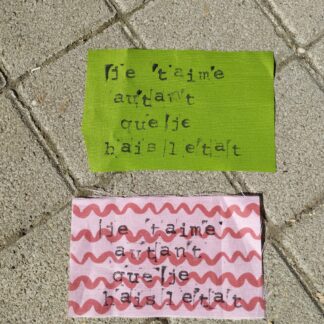 Patch à coudre « Je t’aime autant que je hais l’Etat »