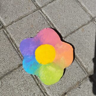 Dessous de verre fleur multicolore