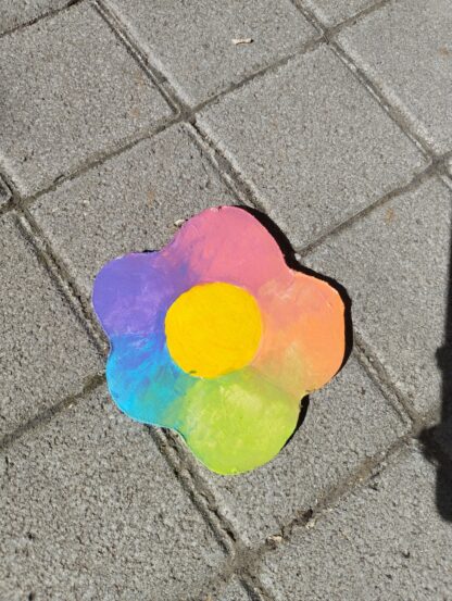 Dessous de verre fleur multicolore