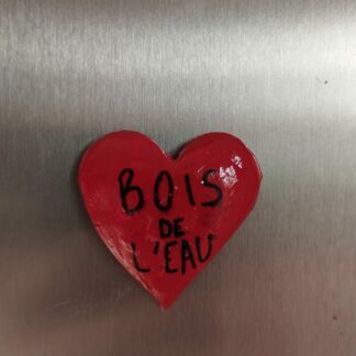 Magnet cœur bois de l'eau